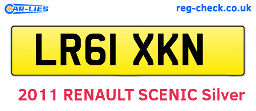 LR61XKN are the vehicle registration plates.