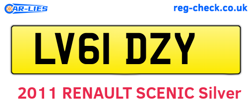 LV61DZY are the vehicle registration plates.
