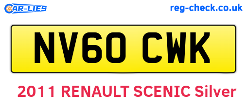 NV60CWK are the vehicle registration plates.