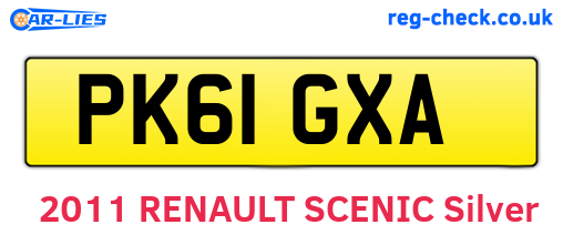 PK61GXA are the vehicle registration plates.