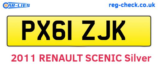 PX61ZJK are the vehicle registration plates.