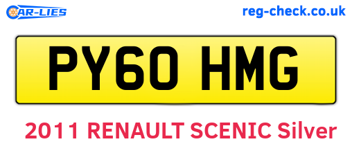 PY60HMG are the vehicle registration plates.