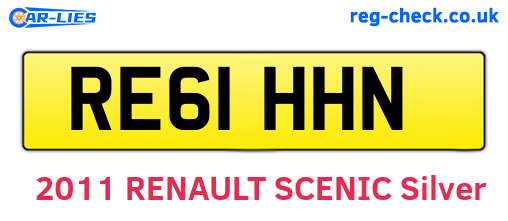RE61HHN are the vehicle registration plates.