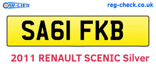 SA61FKB are the vehicle registration plates.