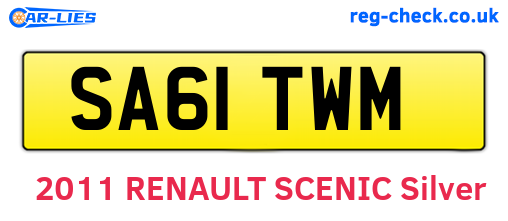 SA61TWM are the vehicle registration plates.