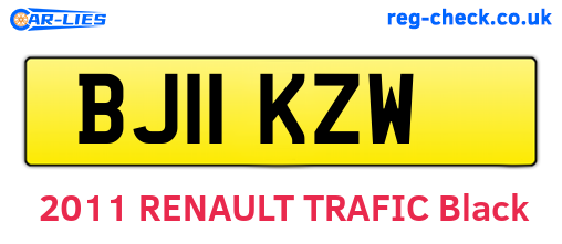 BJ11KZW are the vehicle registration plates.