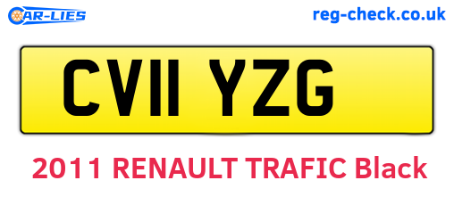 CV11YZG are the vehicle registration plates.