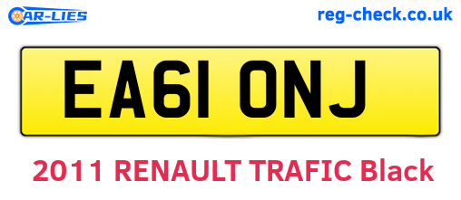 EA61ONJ are the vehicle registration plates.