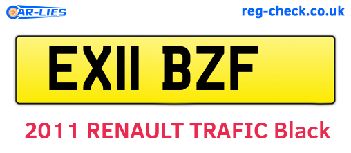 EX11BZF are the vehicle registration plates.