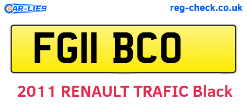 FG11BCO are the vehicle registration plates.