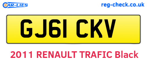 GJ61CKV are the vehicle registration plates.