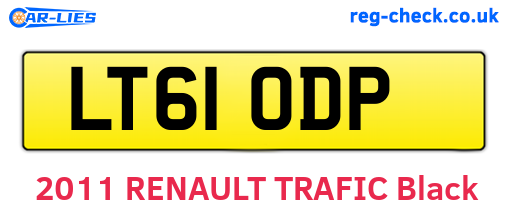 LT61ODP are the vehicle registration plates.