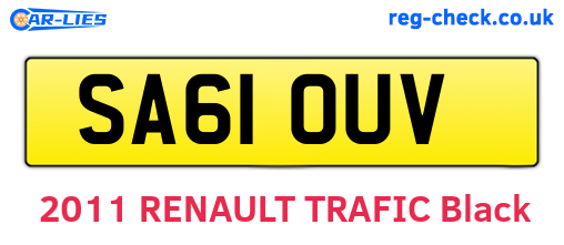SA61OUV are the vehicle registration plates.