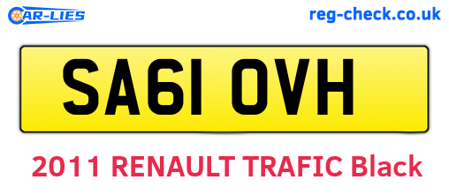 SA61OVH are the vehicle registration plates.