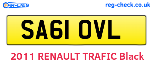 SA61OVL are the vehicle registration plates.