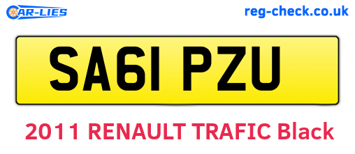 SA61PZU are the vehicle registration plates.