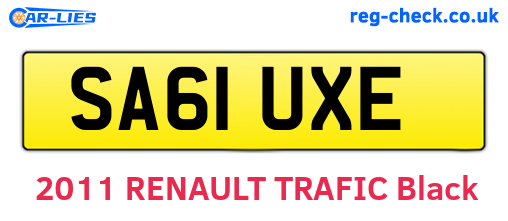 SA61UXE are the vehicle registration plates.