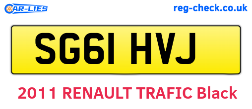 SG61HVJ are the vehicle registration plates.