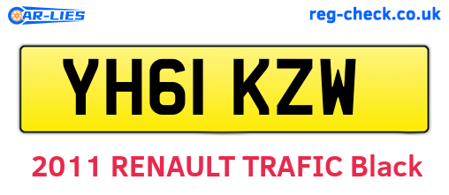 YH61KZW are the vehicle registration plates.