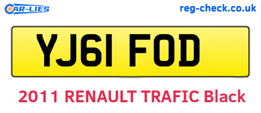 YJ61FOD are the vehicle registration plates.