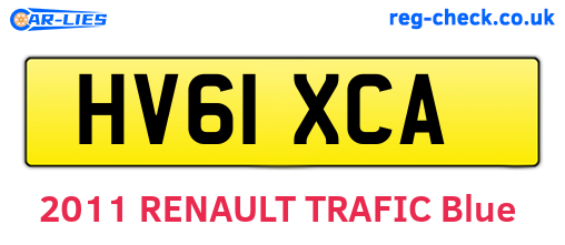 HV61XCA are the vehicle registration plates.