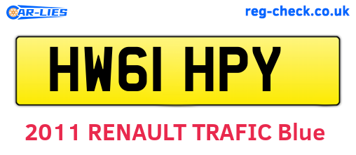HW61HPY are the vehicle registration plates.