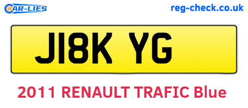 J18KYG are the vehicle registration plates.
