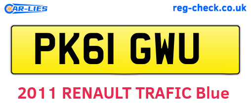 PK61GWU are the vehicle registration plates.