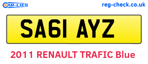 SA61AYZ are the vehicle registration plates.