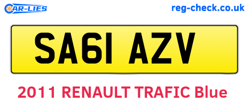 SA61AZV are the vehicle registration plates.