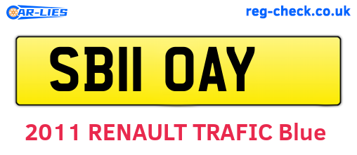 SB11OAY are the vehicle registration plates.