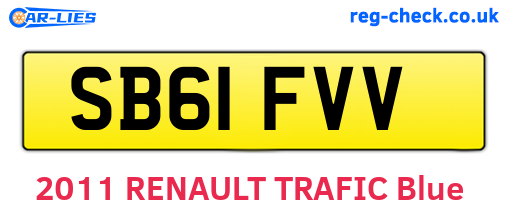 SB61FVV are the vehicle registration plates.