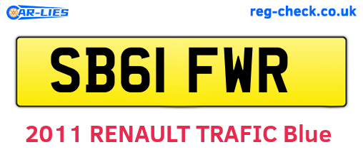 SB61FWR are the vehicle registration plates.