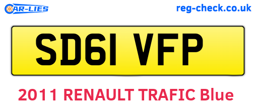 SD61VFP are the vehicle registration plates.