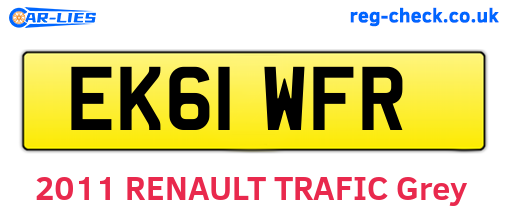 EK61WFR are the vehicle registration plates.
