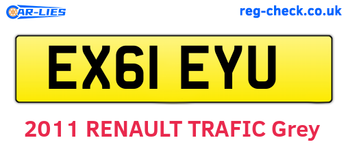 EX61EYU are the vehicle registration plates.