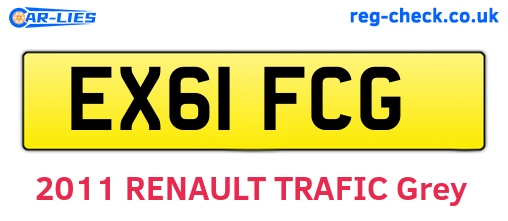 EX61FCG are the vehicle registration plates.