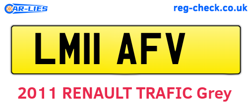LM11AFV are the vehicle registration plates.
