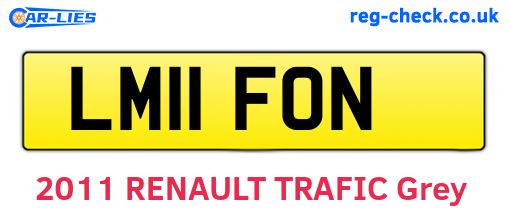 LM11FON are the vehicle registration plates.
