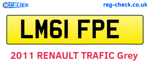 LM61FPE are the vehicle registration plates.