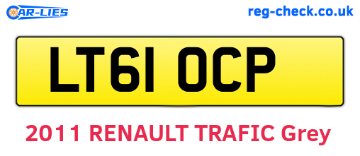 LT61OCP are the vehicle registration plates.