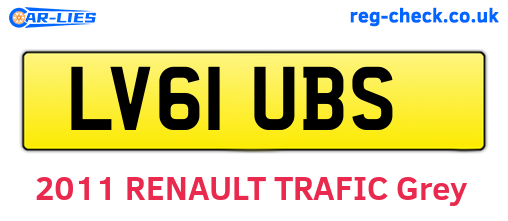 LV61UBS are the vehicle registration plates.