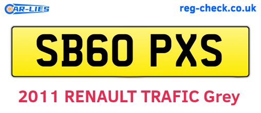 SB60PXS are the vehicle registration plates.