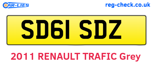 SD61SDZ are the vehicle registration plates.