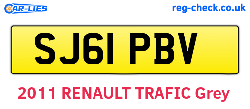 SJ61PBV are the vehicle registration plates.