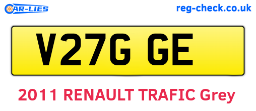 V27GGE are the vehicle registration plates.