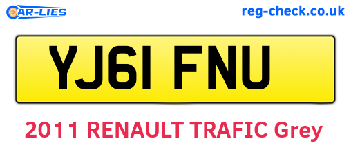 YJ61FNU are the vehicle registration plates.