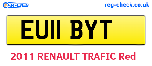 EU11BYT are the vehicle registration plates.