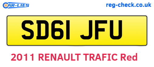 SD61JFU are the vehicle registration plates.