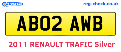 AB02AWB are the vehicle registration plates.